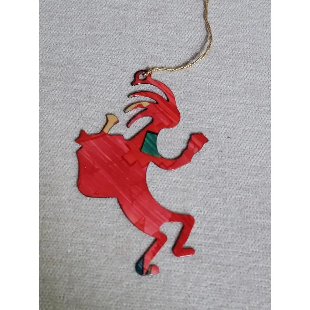 Kokopelli Christmas Tree Ornament Southwest Design Theme Native Americana Metal